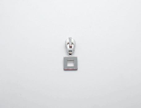 Automatik-Schieber mit Anhänger Quadrat silber